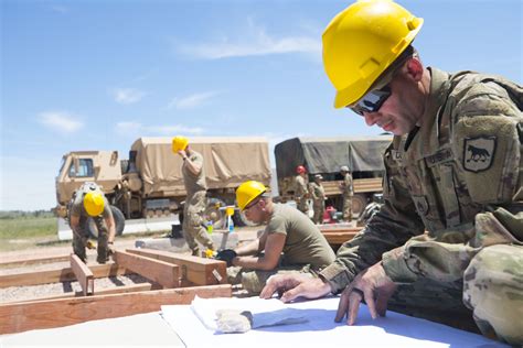 Military Engineer Working On Project