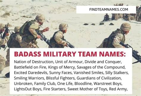 Military Tactical Names