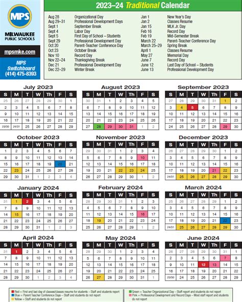 Milwaukee Schools Calendar