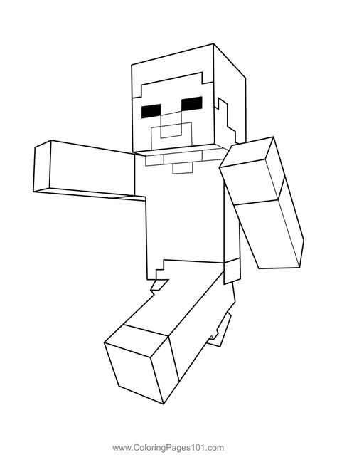 Minecraft Steve Coloring Page