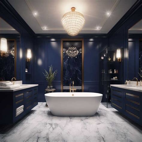 Modern Navy Blue Bathroom