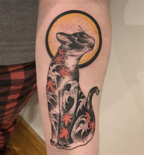 Monmon Cat Tattoo Design