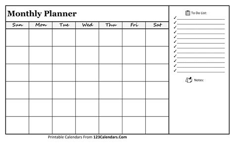 Monthly Planner Example