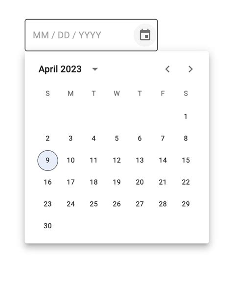 Mui Calendar Features