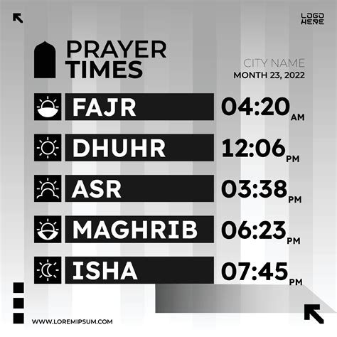 Description of Muslim Prayer Times