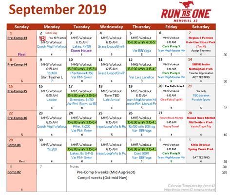 Mustang MHS Calendar Overview