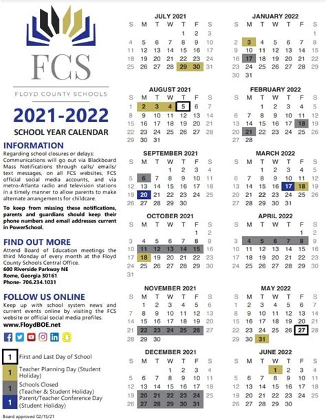 NAFCS Calendar Benefits