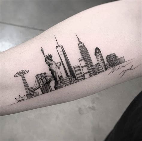 Description of NYC Skyline Tattoo