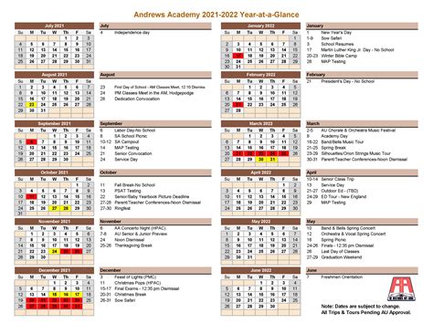 Naperville 203 Calendar Overview