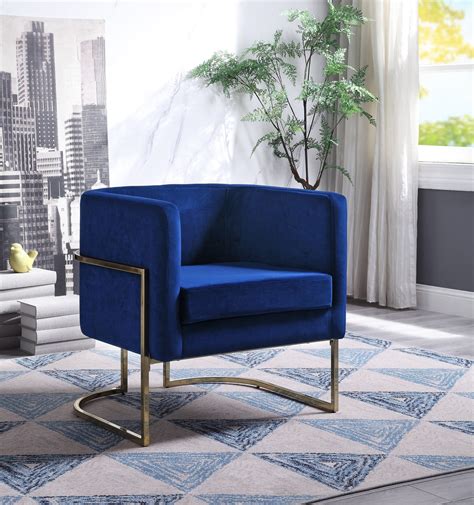 Navy Blue Accent Chair in a living room