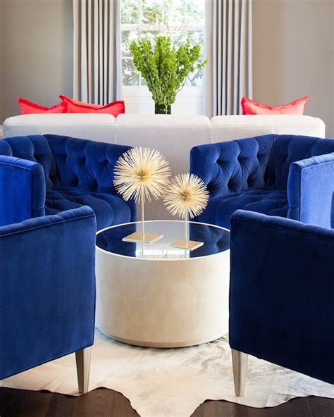 Navy Blue Accent Chair in a living room