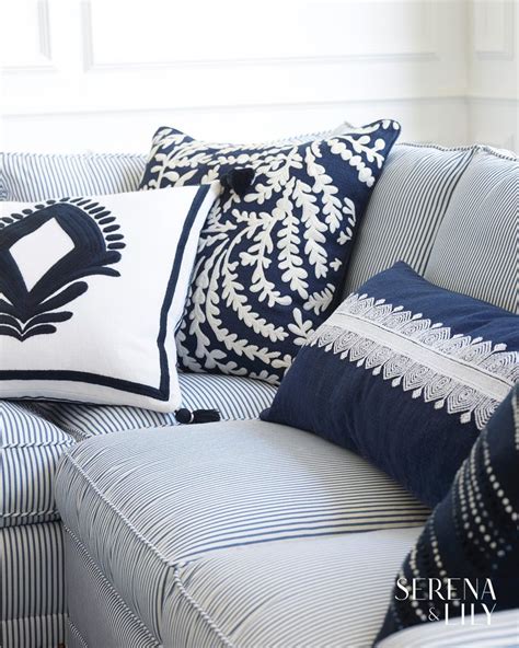 Navy Blue Accent Pillows for Living Room