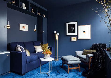 Navy Blue and Black Interior Design