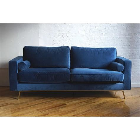 Navy Blue Couch in a Mid-Century Modern