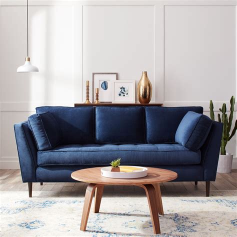 Navy Blue Couch in a Modern Living Room