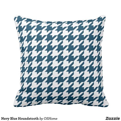 Navy Blue Couch Pillows Houndstooth Pattern