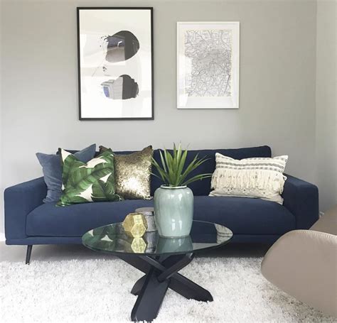 Navy Blue Couch in a Scandinavian Design