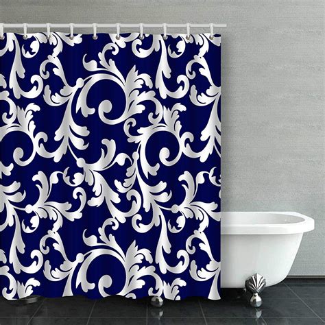 Navy Blue Curtains Bathroom