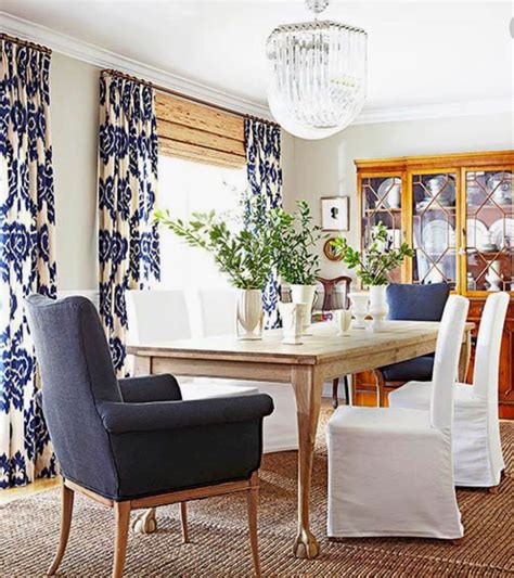 Navy Blue Curtains Dining Room