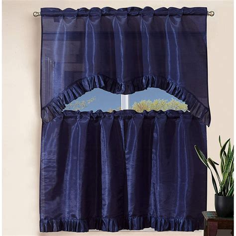 Navy Blue Curtains Kitchen