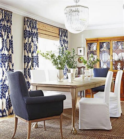 Navy Blue Drapes for Dining Room