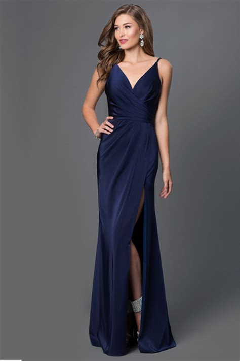 Navy Blue Dress Formal Look