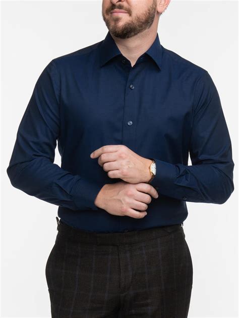 Navy Blue Dress Shirt with Cardigan