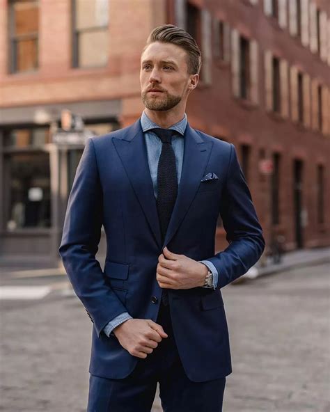 Navy Blue Dress Shirt with Suit