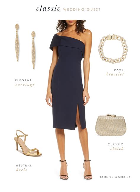 Navy Blue Dress with Clutch