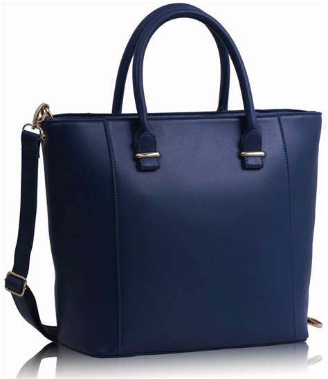 Navy Blue Dress with Tote Bag