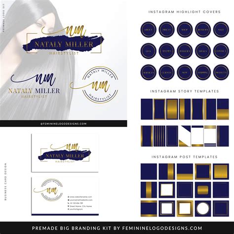 Navy Blue and Gold Branding