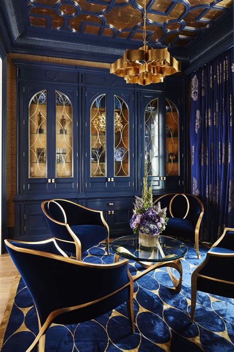 Navy Blue and Gold Interior Design