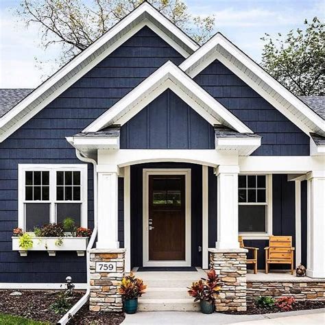 Navy Blue House Exterior Color Combinations