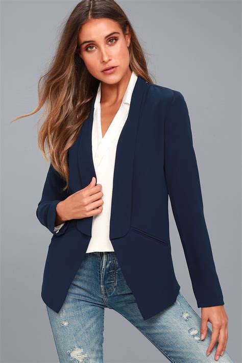 Navy Blue Jacket Trendy Outfits