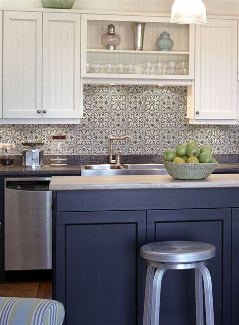 Navy Blue Kitchen Backsplash