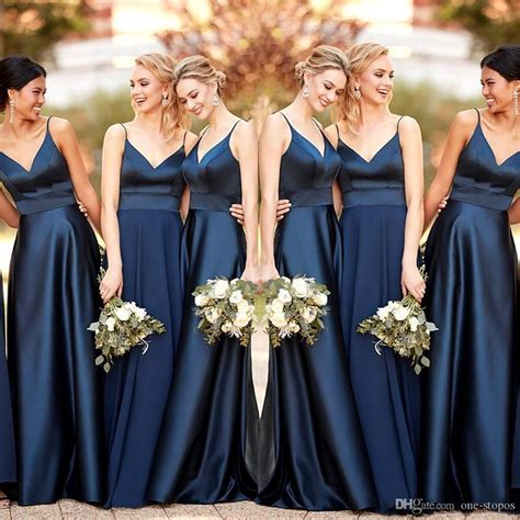 Navy Blue Maid Of Honour Dresses For Autumn Weddings