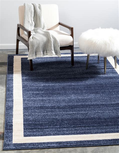 Navy Blue Rug in a dining room