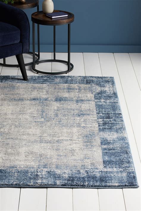 Navy Blue Rug Textured