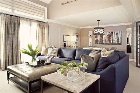 Navy Blue Sectional Decor