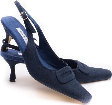 Description of Navy Blue Slingbacks