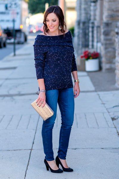 Navy Blue Sweater Outfit Ideas