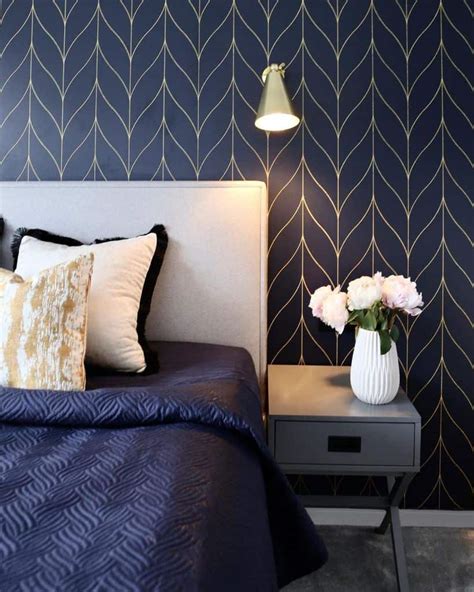 Navy Blue Wallpaper Designs for Bedrooms