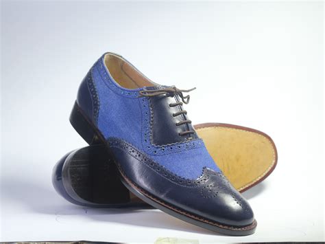 Navy Blue Wingtip Shoes