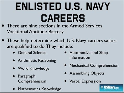 Navy Careers List