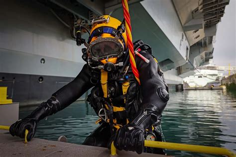 Navy diver in training