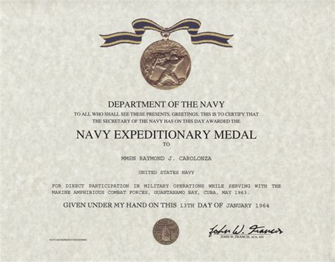 Navy Expeditionary Medal Award Criteria