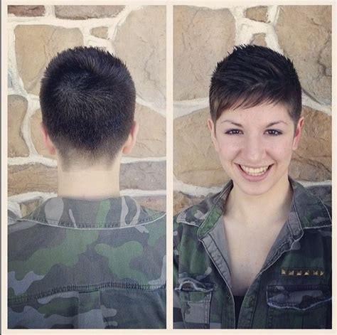 Navy Female Pixie Cut Hairstyle