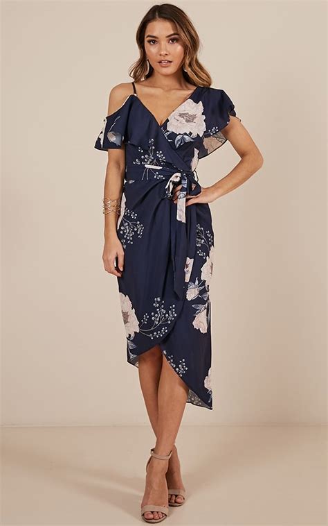 Navy Floral Dress for Different Body Types