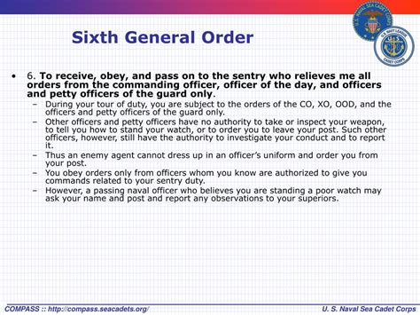 Navy General Orders Overview