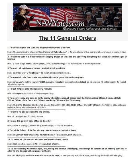 Navy General Orders and Culture